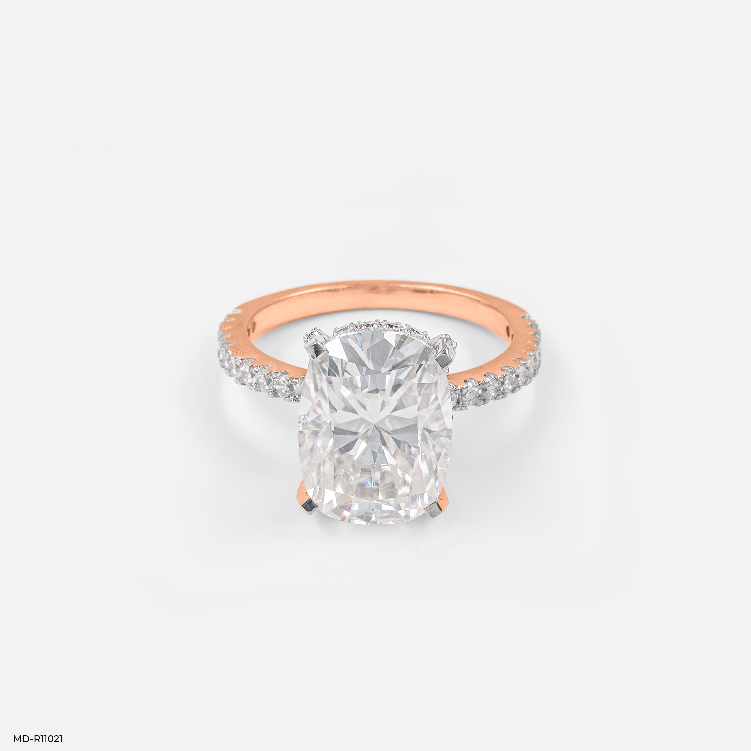 Hidden Halo Oval Solitaire Rings