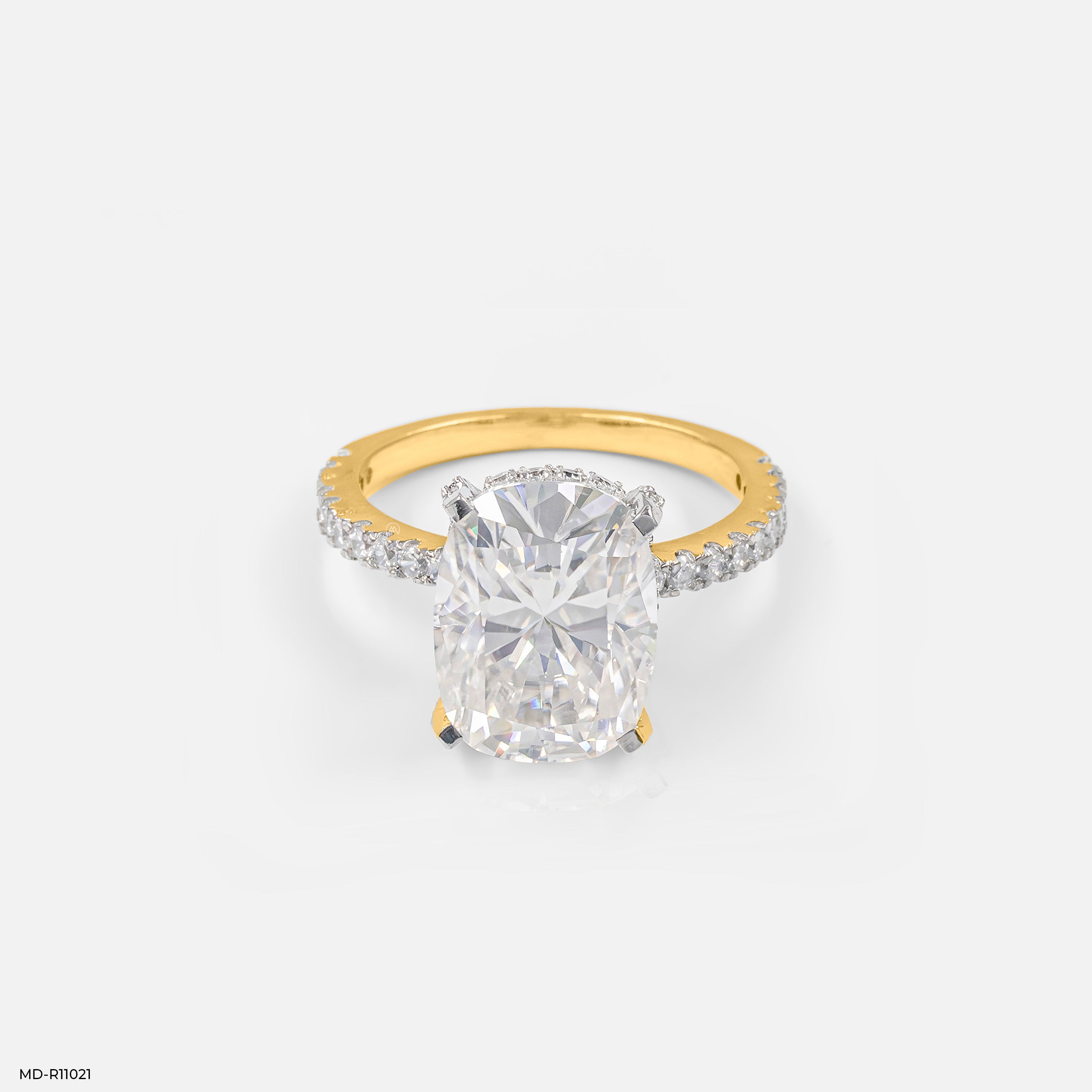 Hidden Halo Oval Solitaire Rings