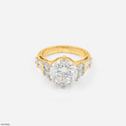 Auraya Shine Solitaire Dimaond Rings 14K Yellow Gold