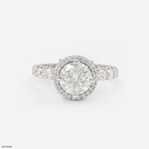The Starlight Halo Ring 9K White Gold