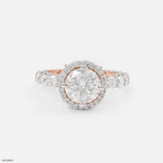 The Starlight Halo Ring 9K Rose Gold
