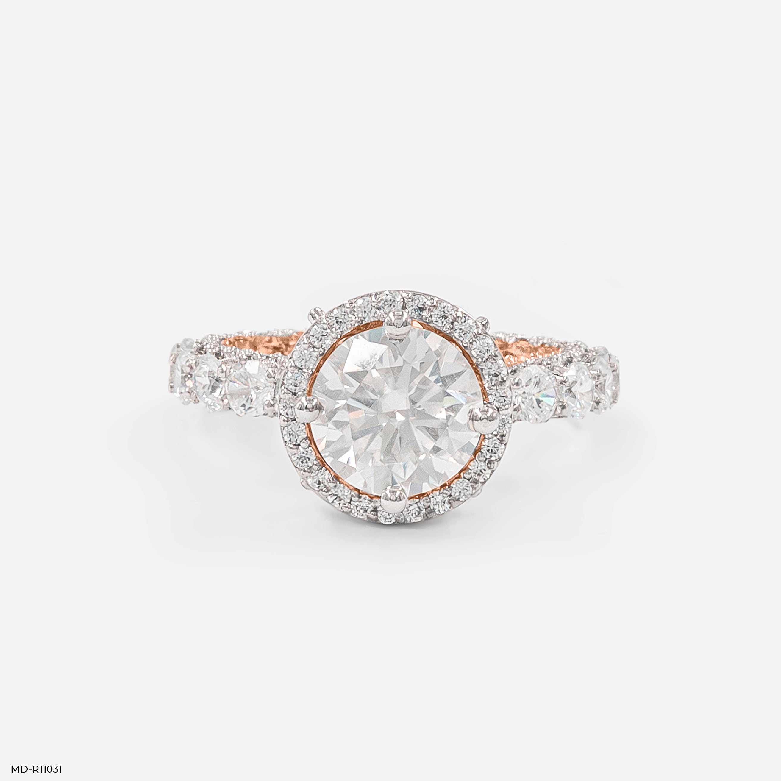The Starlight Halo Ring 9K Rose Gold