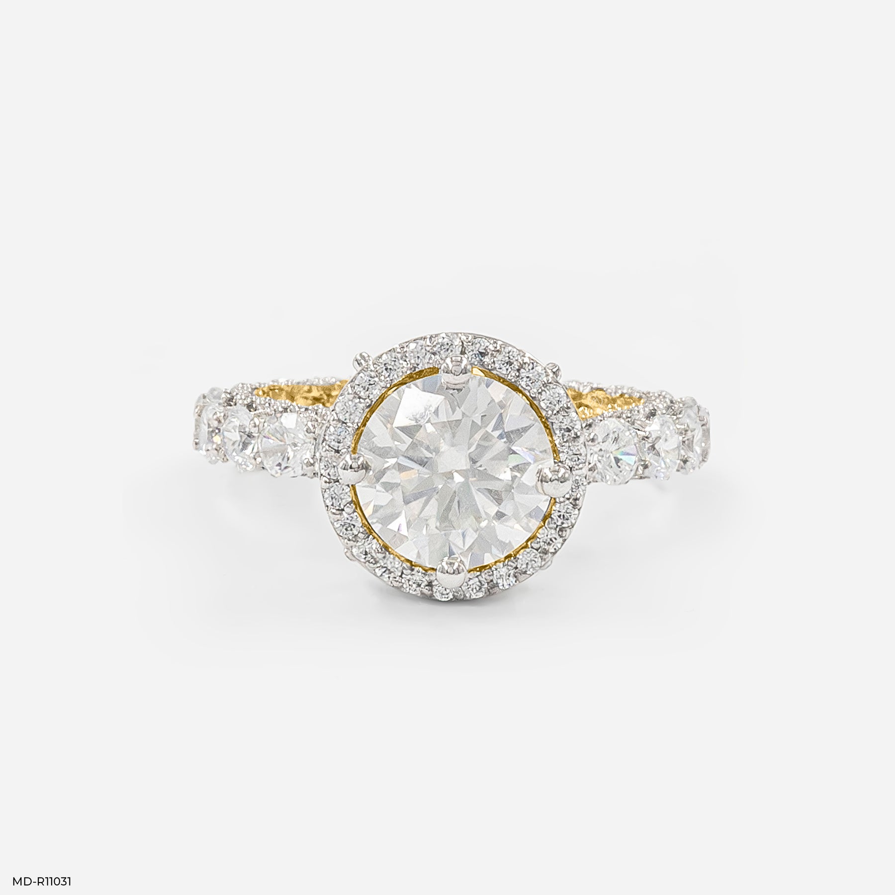The Starlight Halo Ring 14K Yellow Gold