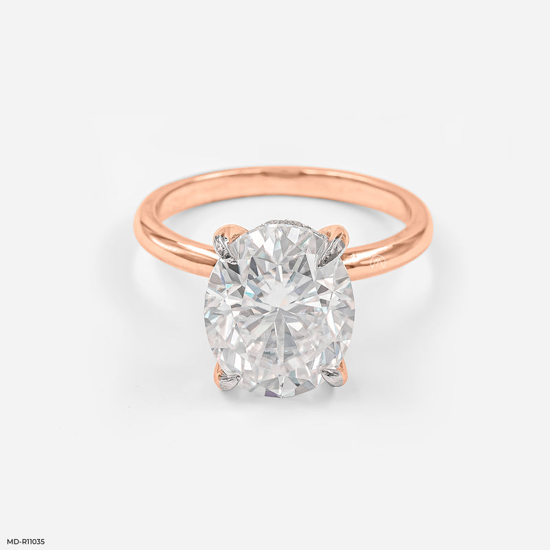 The Solitaire Oval Ring 14K Rose Gold