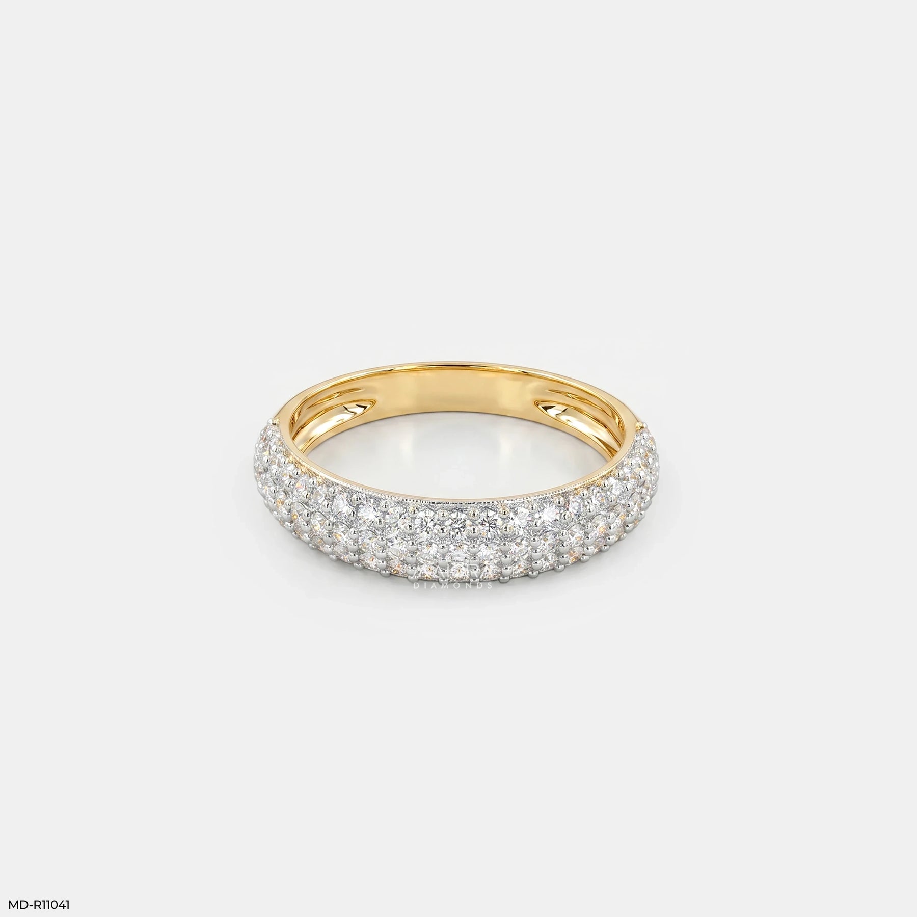 The Royal Pave Ring 9K Yellow Gold