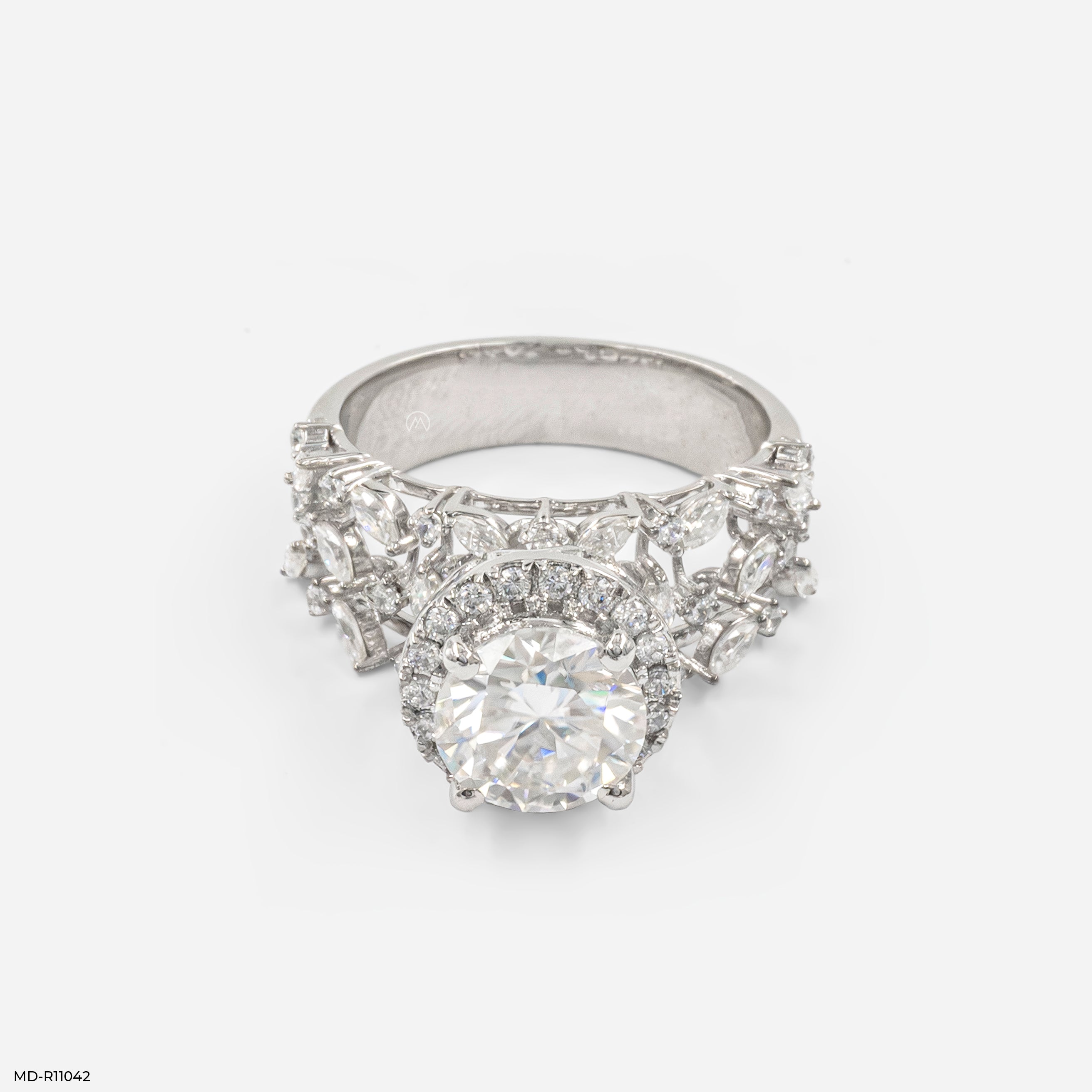 The Floral Cascade Ring 9K White Gold