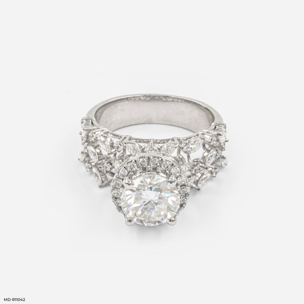 The Floral Cascade Ring 14K White Gold