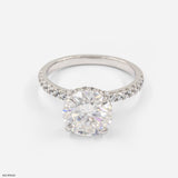 The Solitaire Pave Ring 14K Rose Gold