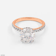The Solitaire Pave Ring 14K Rose Gold