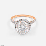 The Stella Halo Ring 9K Rose Gold