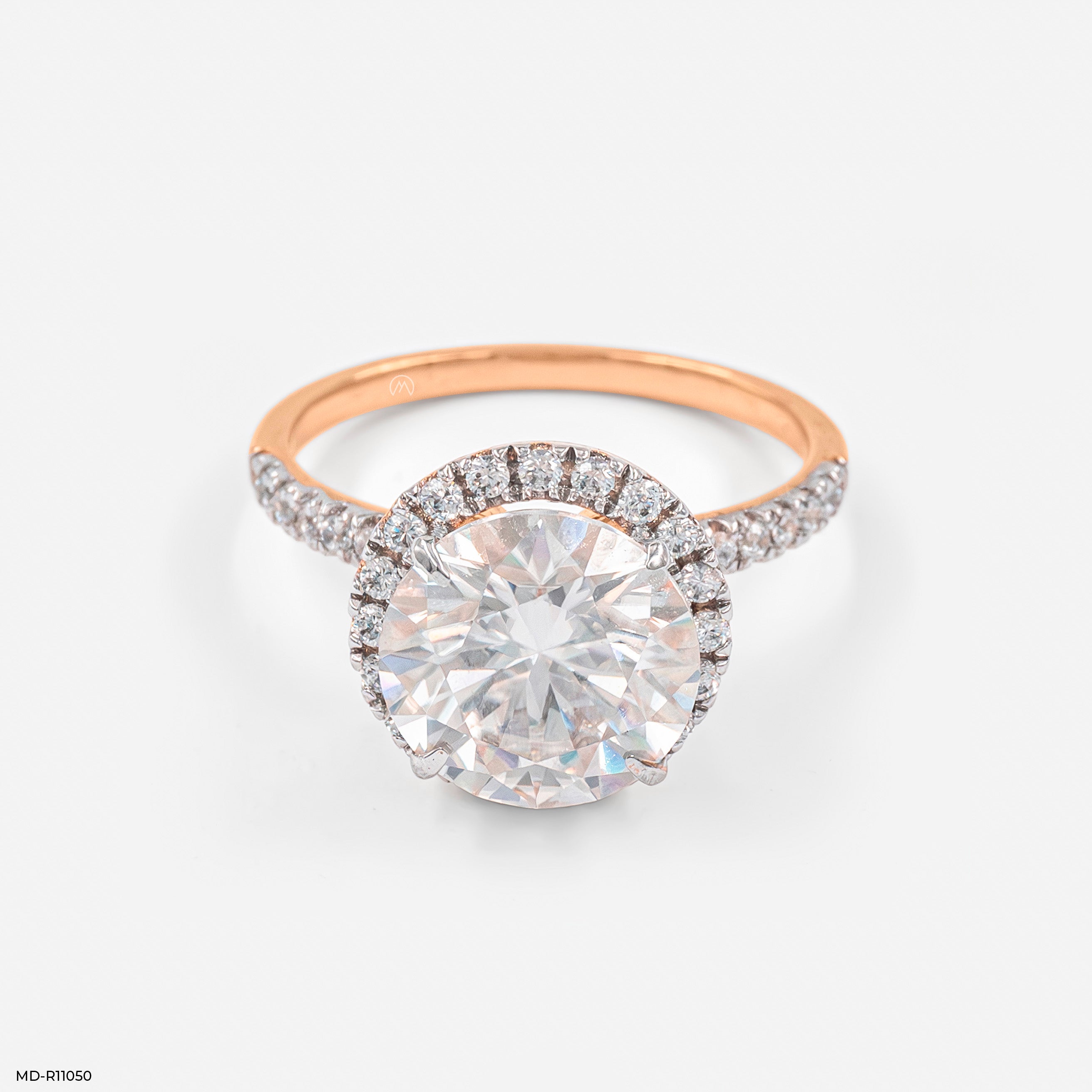 The Stella Halo Ring 14K Rose Gold