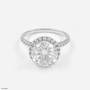 The Stella Halo Ring 9K White Gold
