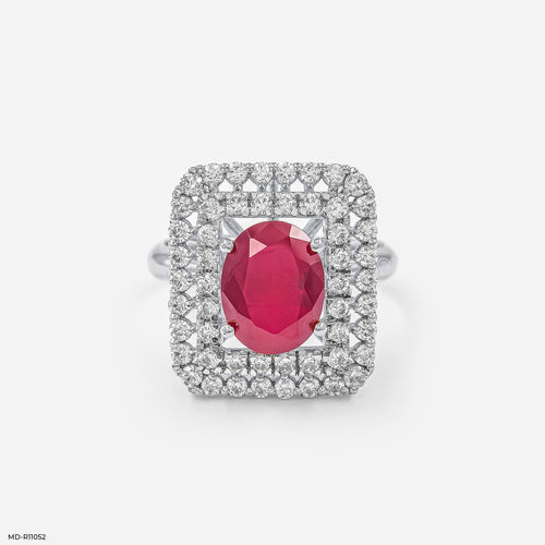 Royal Crimson Ring 14K White Gold