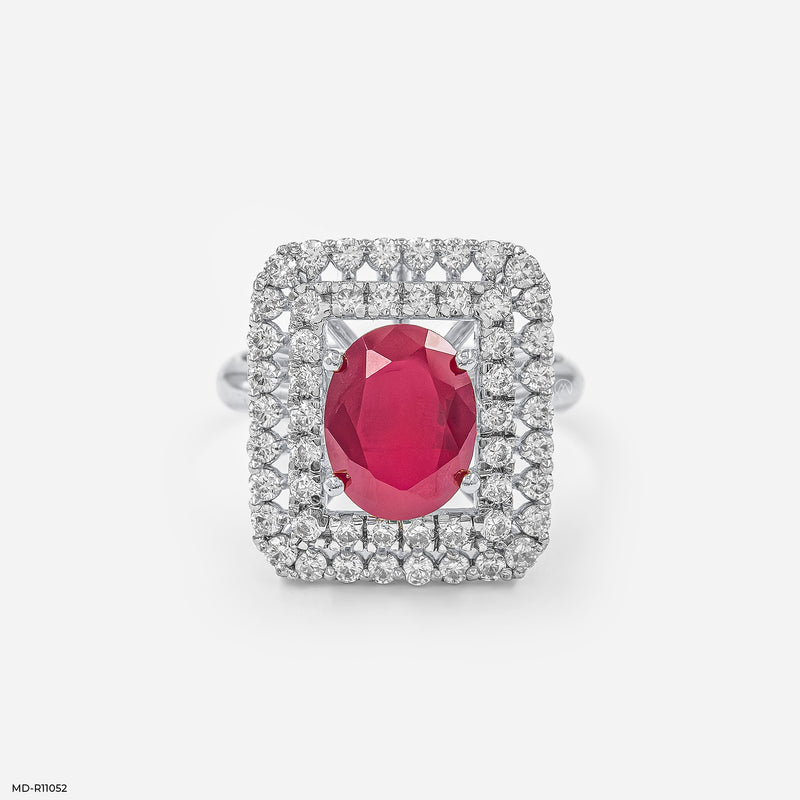 Royal Crimson Ring 14K White Gold