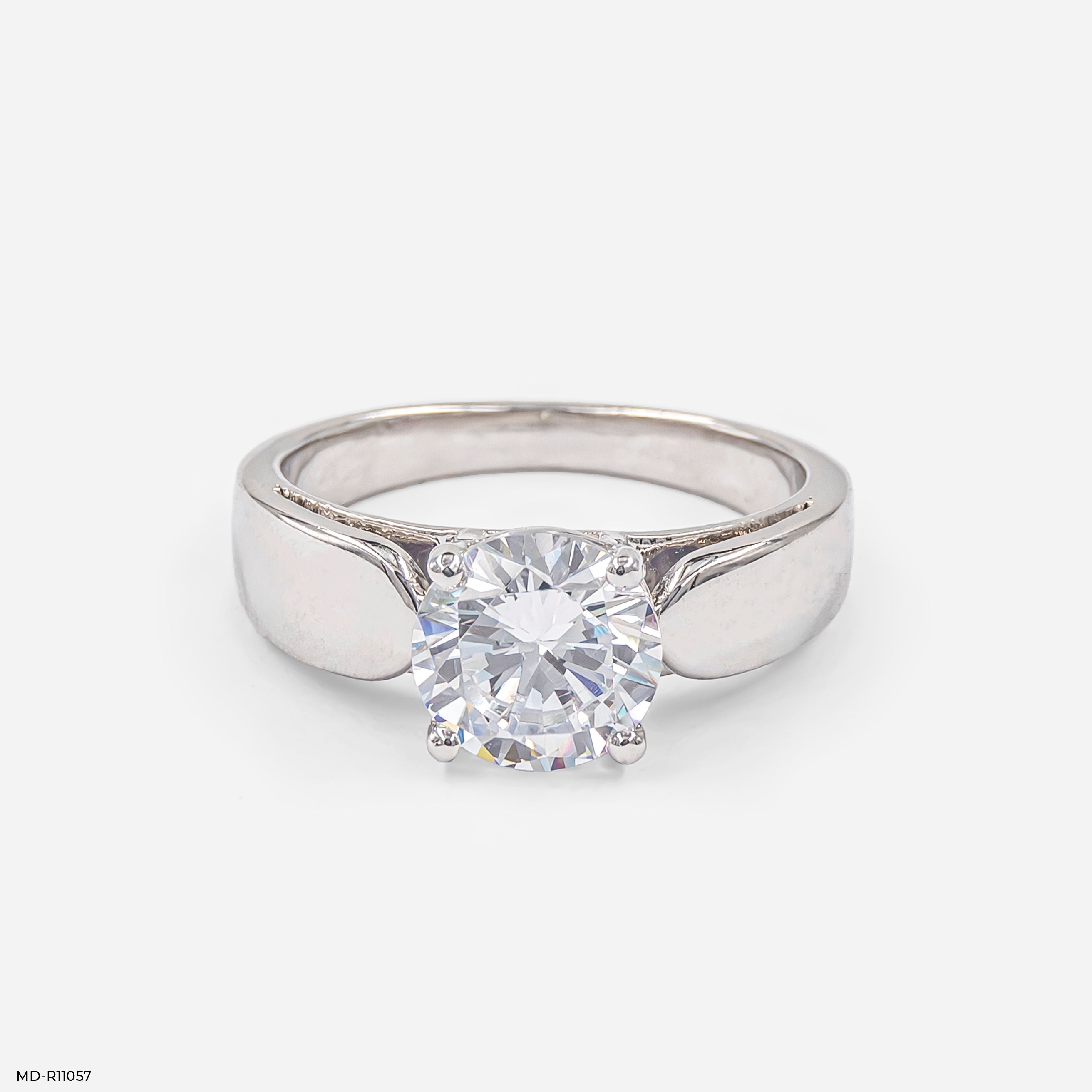 Solitaire Elegance Ring 9K White Gold