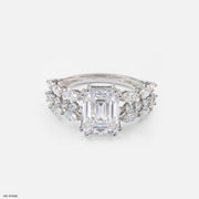 Regal Emerald Solitaire Diamond Rings Platinum 950