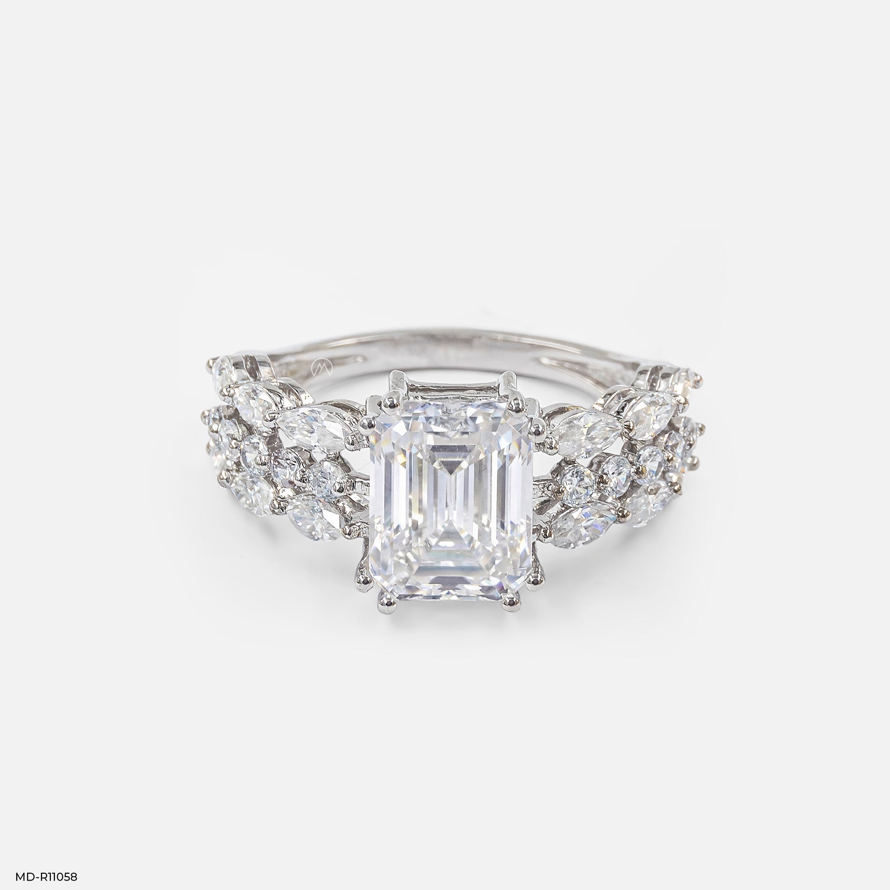 Regal Emerald Solitaire Diamond Rings 9K Rose Gold