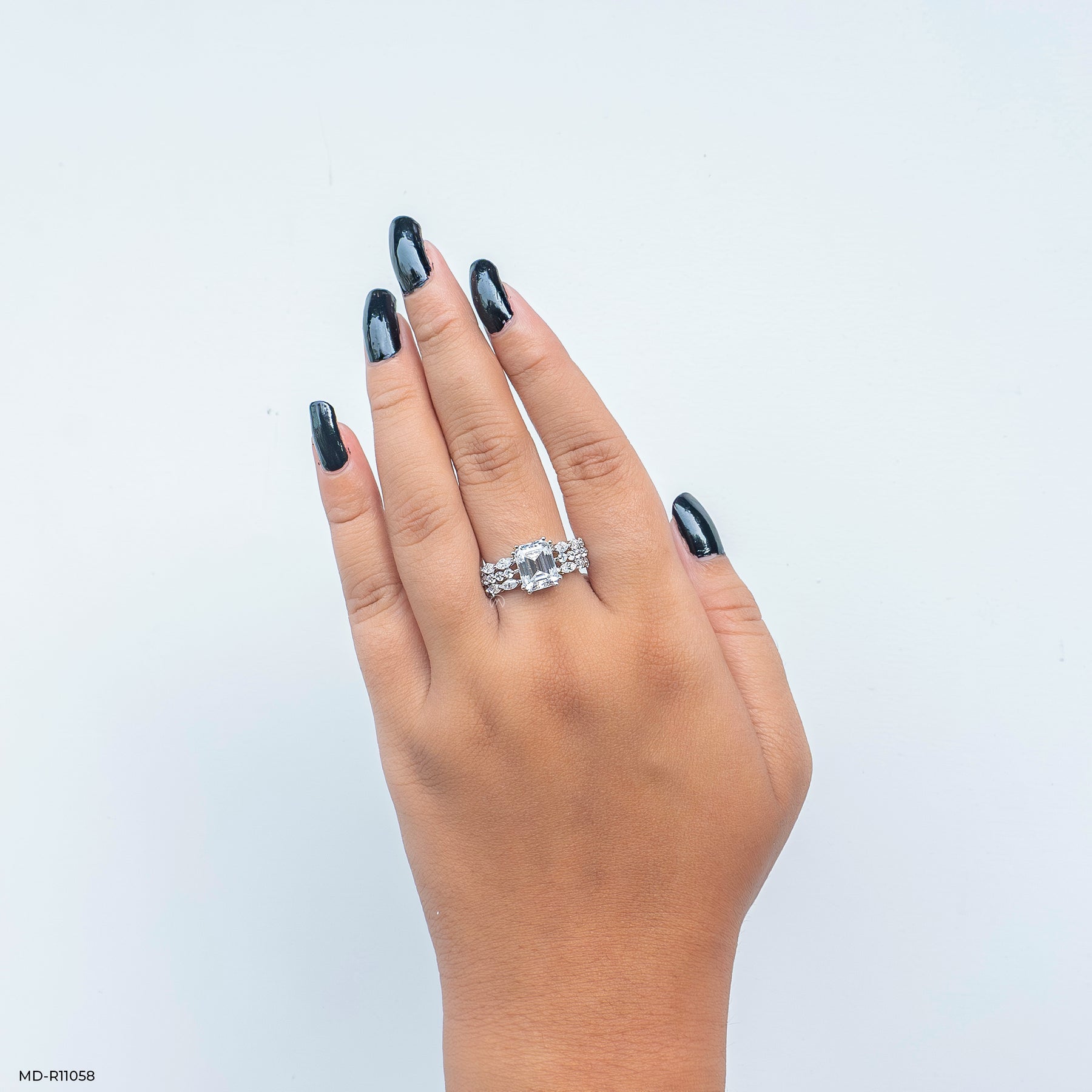 Regal Emerald Solitaire Diamond Rings 9K Rose Gold