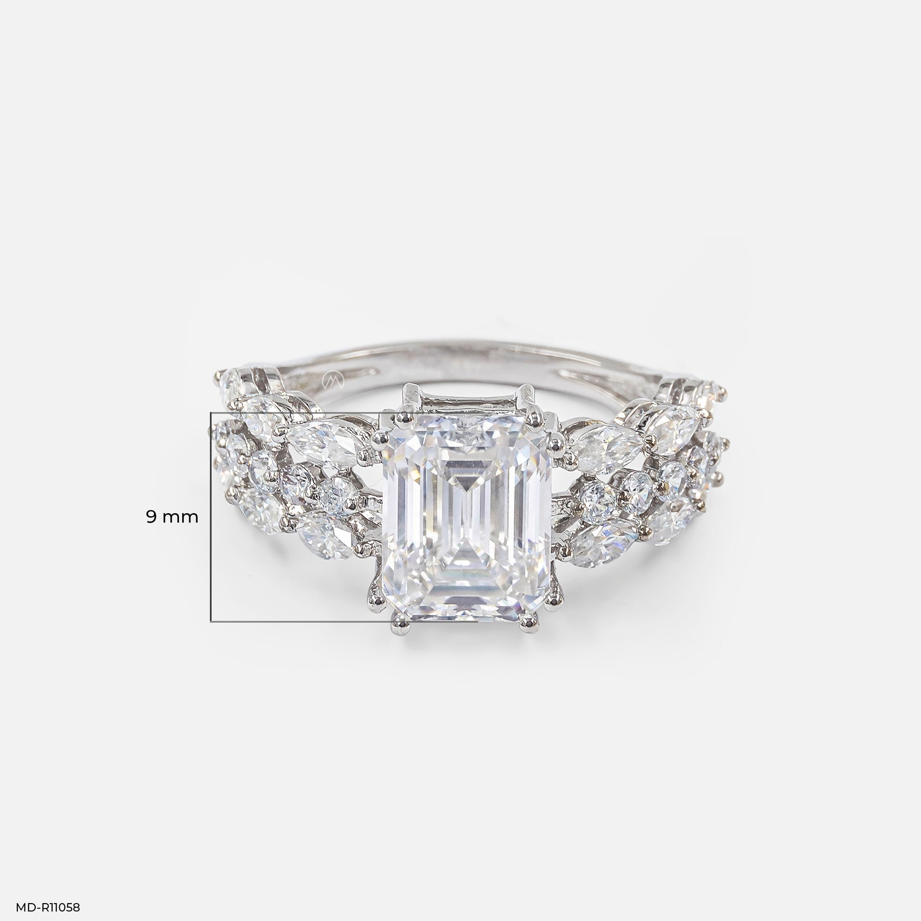 Regal Emerald Solitaire Diamond Rings 9K Rose Gold