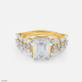 Regal Emerald Solitaire Diamond Rings 9K Rose Gold