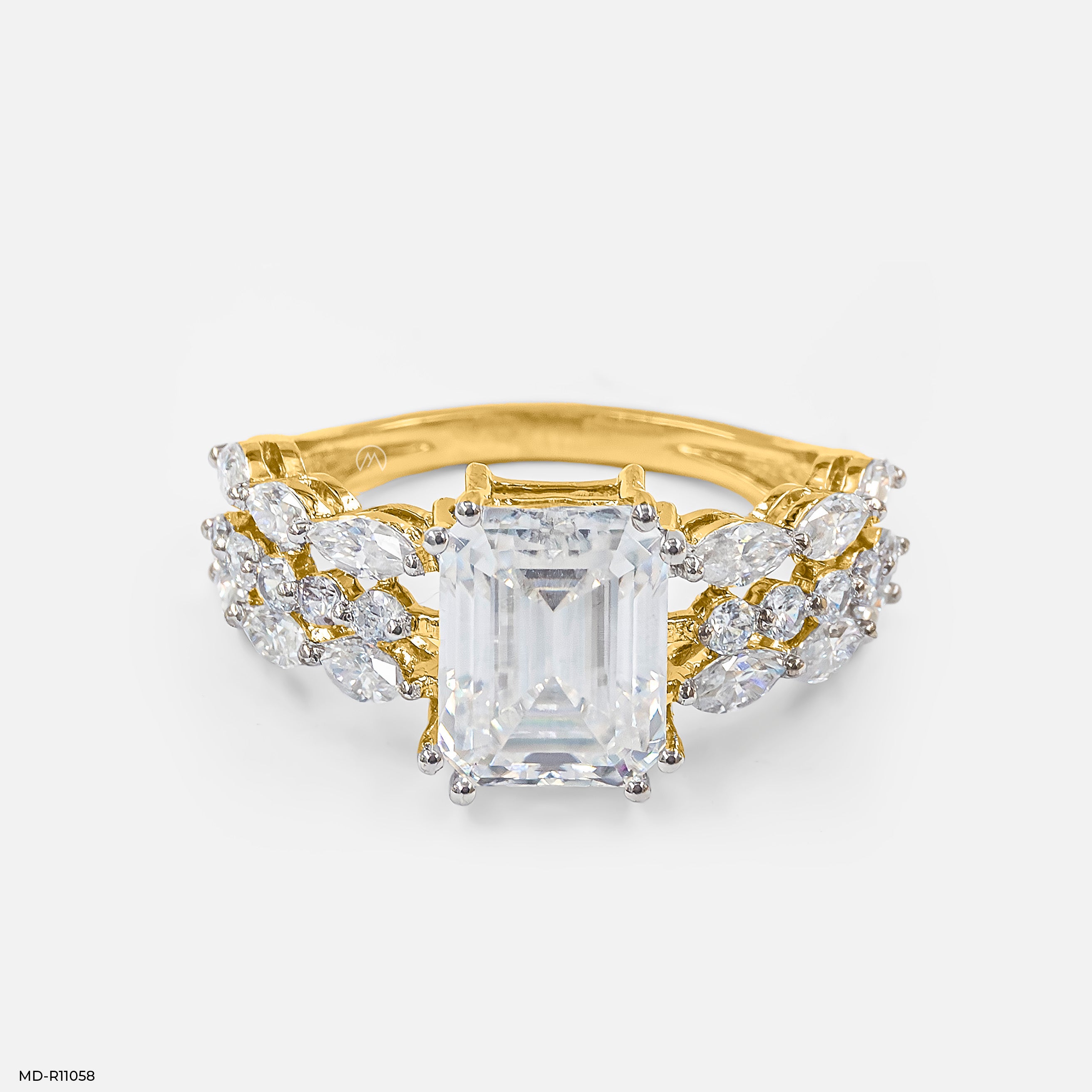 Regal Emerald Solitaire Diamond Ring
