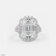 Leaf Crown Solitaire Diamond Rings Platinum 950