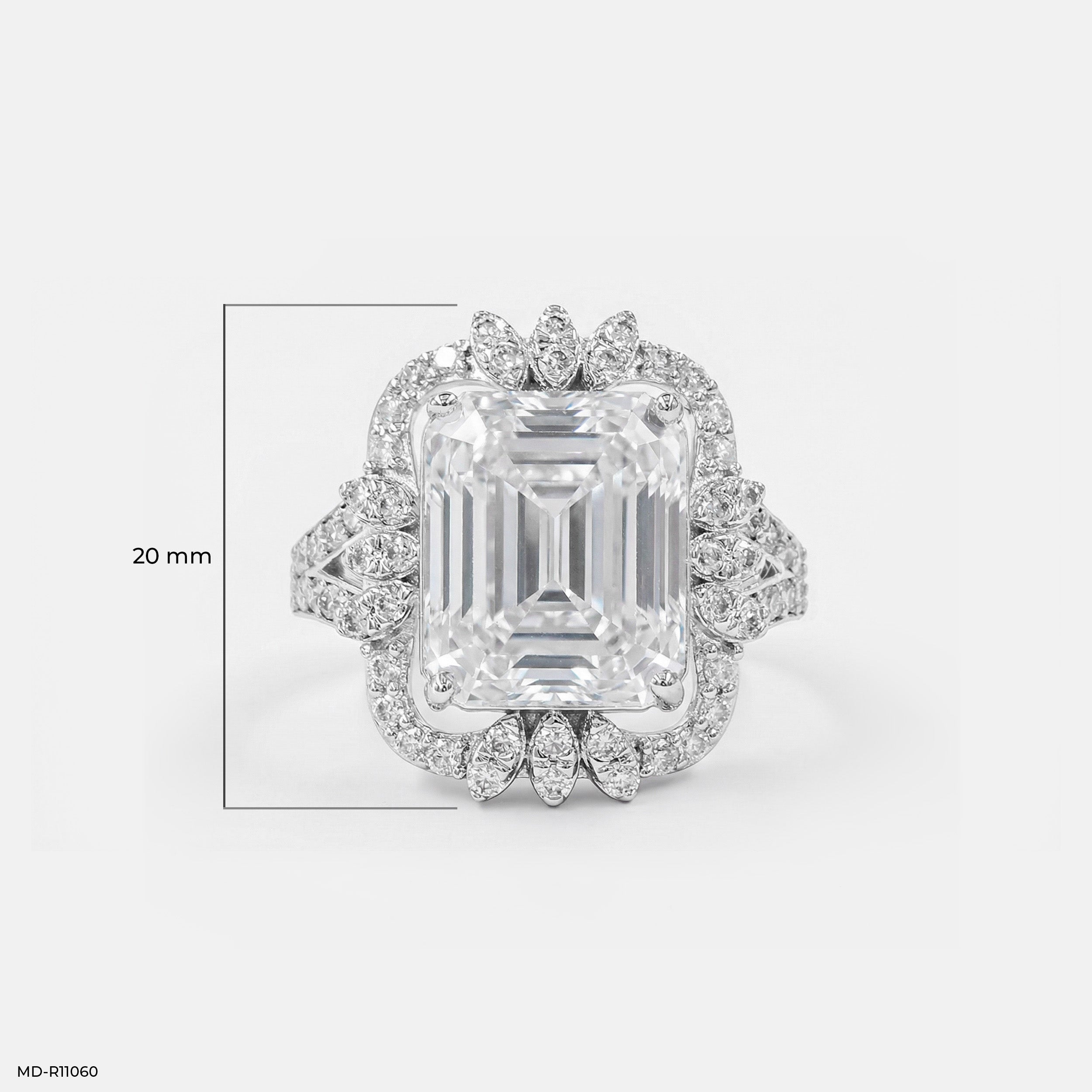 Leaf Crown Solitaire Diamond Rings Platinum 950