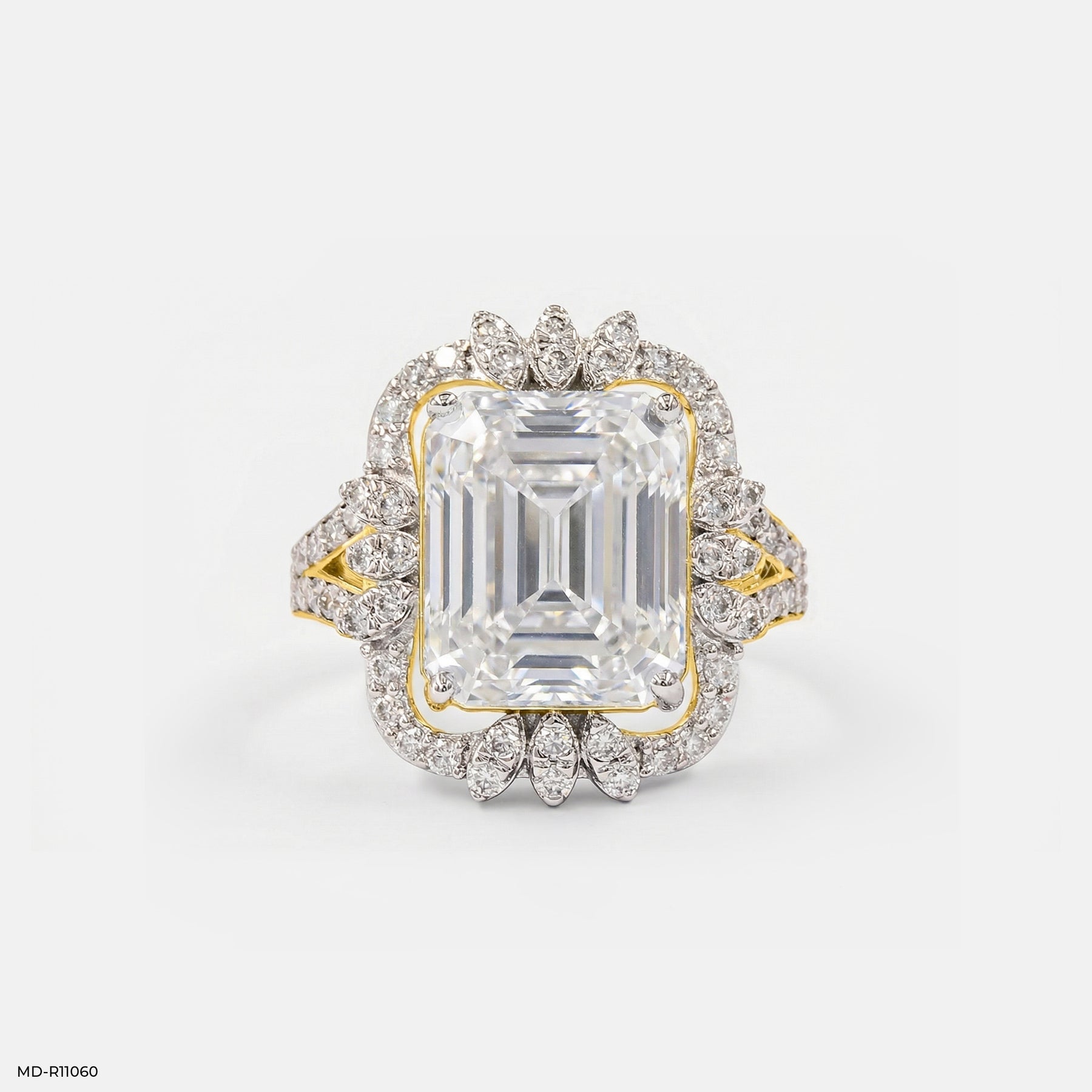 Leaf Crown Solitaire Diamond Rings 9K Rose Gold