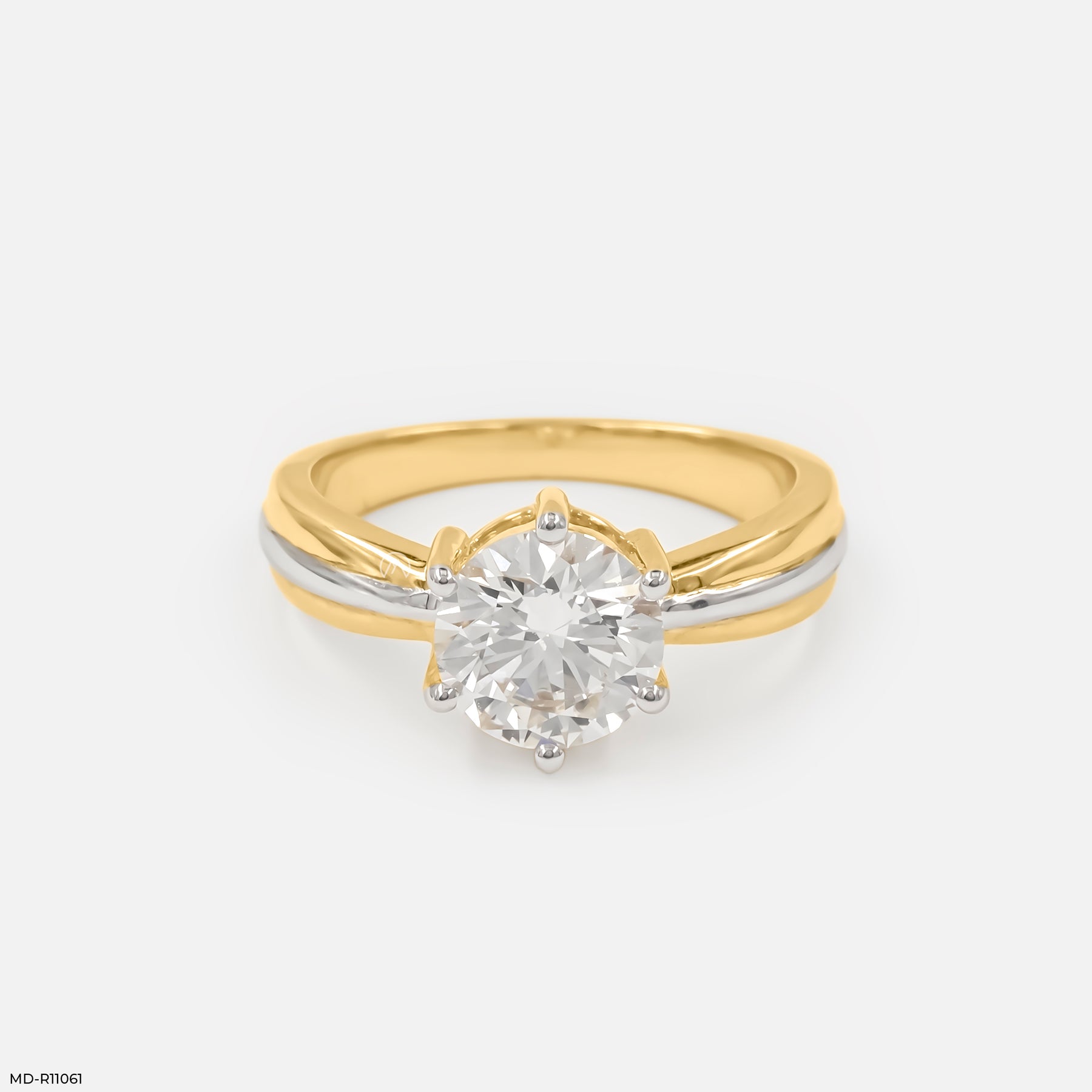 Dual Tone Radiance Ring 9K Yellow Gold