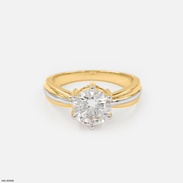 Dual Tone Radiance Ring 14K Yellow Gold
