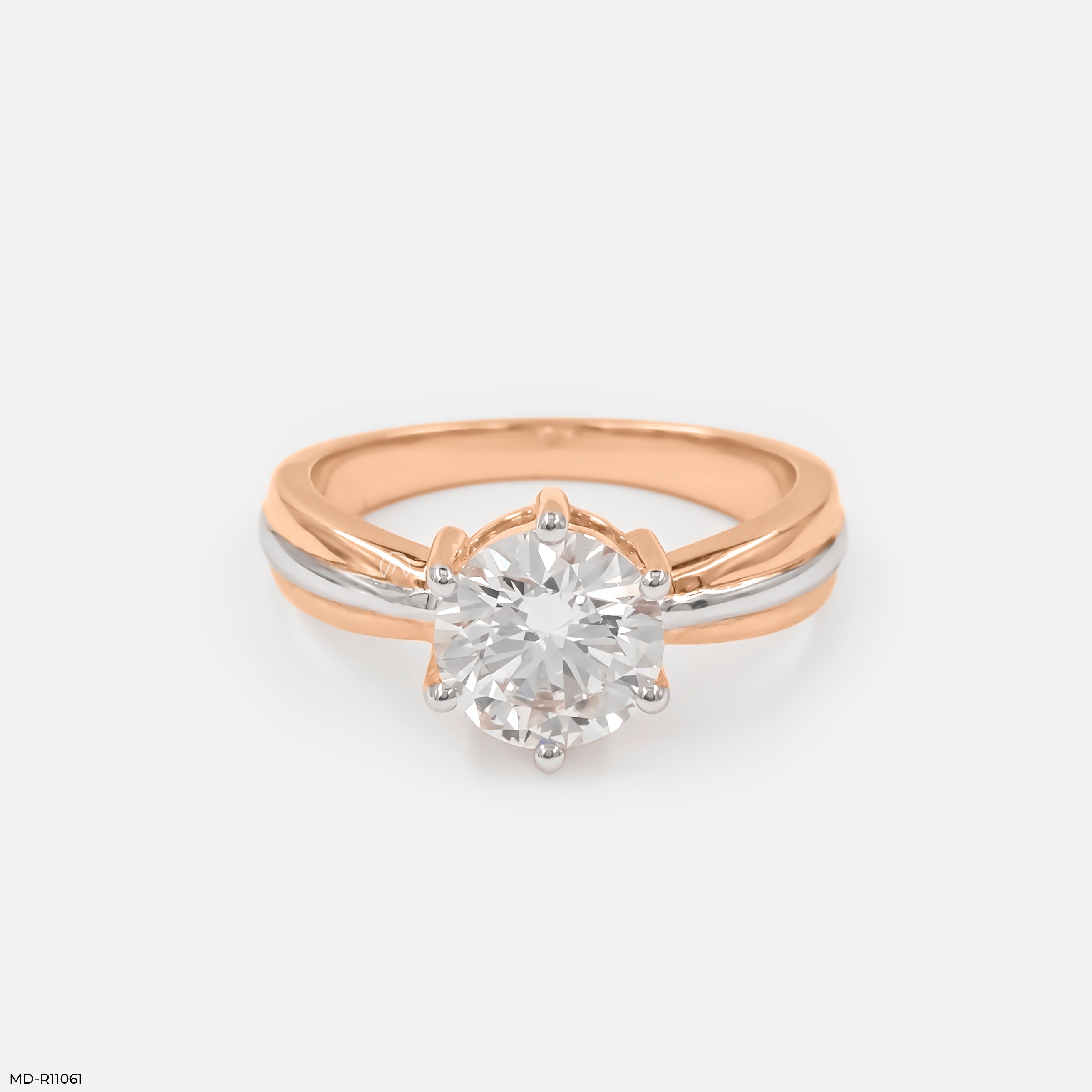 Dual Tone Radiance Ring 14K Rose Gold