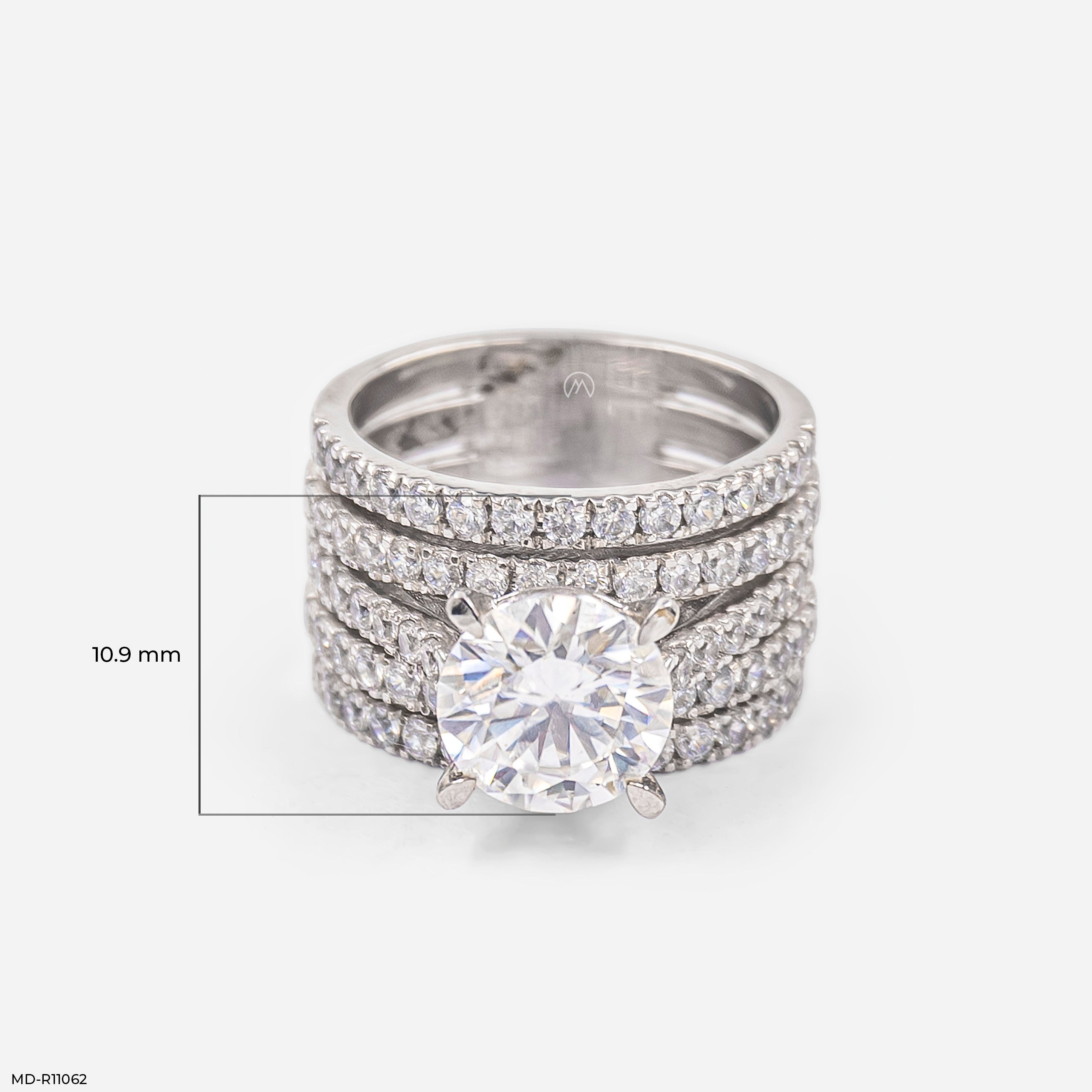 Empress Solitaire Diamond Band Ring 9K Rose Gold