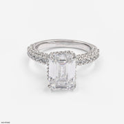 The Royal Emerald Cut Ring 14K White Gold