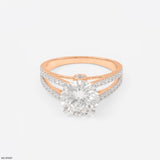 Embrace Round Solitaire Ring 14K White Gold