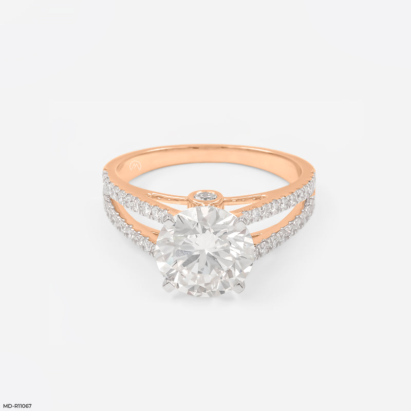 Embrace Round Solitaire Ring 14K White Gold