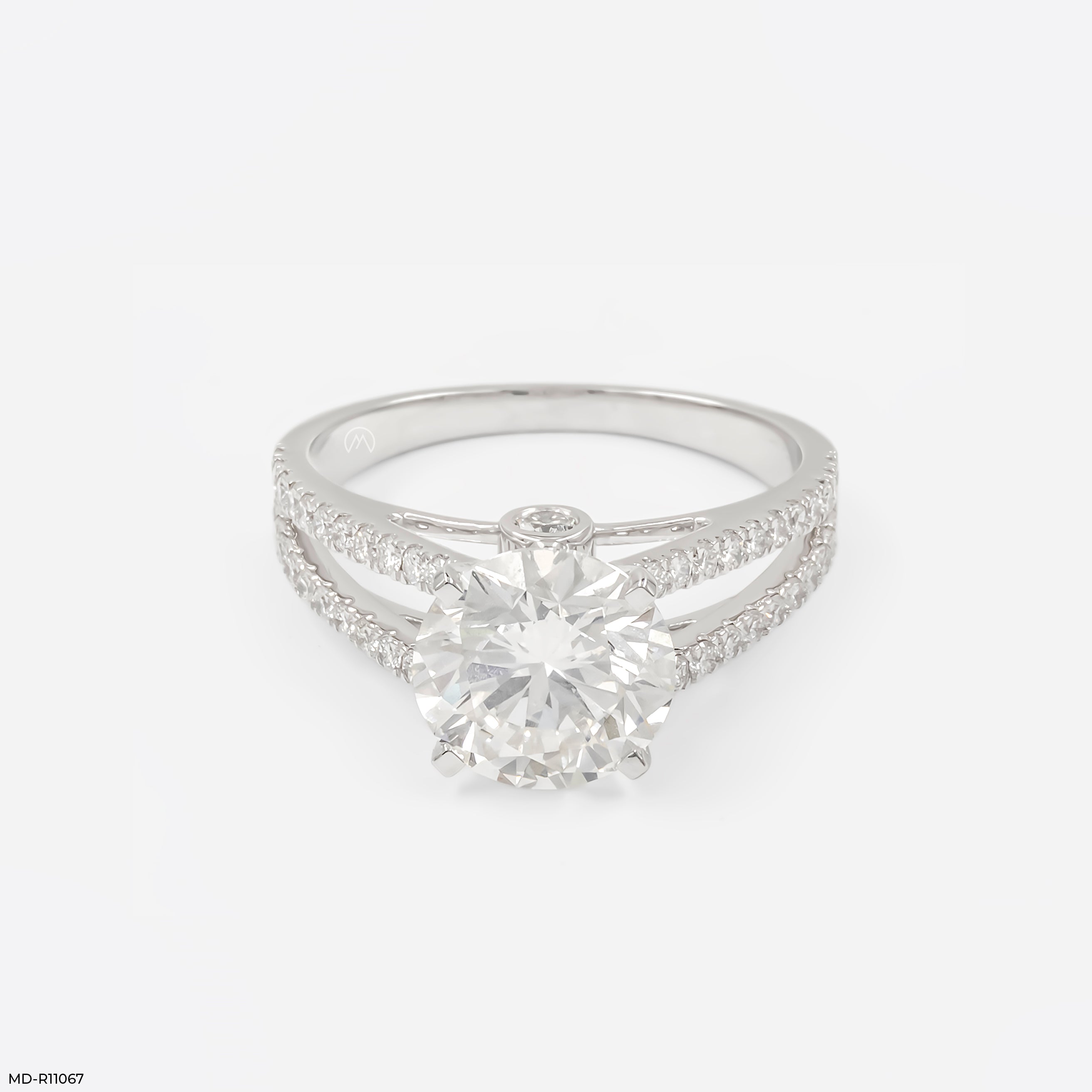 Embrace Round Solitaire Ring 9K White Gold