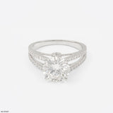 Embrace Round Solitaire Ring 14K White Gold