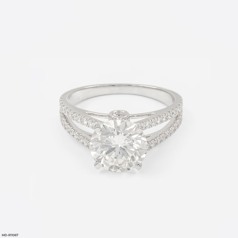 Embrace Round Solitaire Ring 14K White Gold