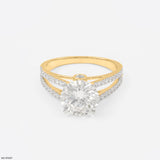 Embrace Round Solitaire Ring 14K White Gold