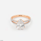 Dual Stream Pear Ring 14K Rose Gold