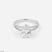 Dual Stream Pear Ring Platinum 950