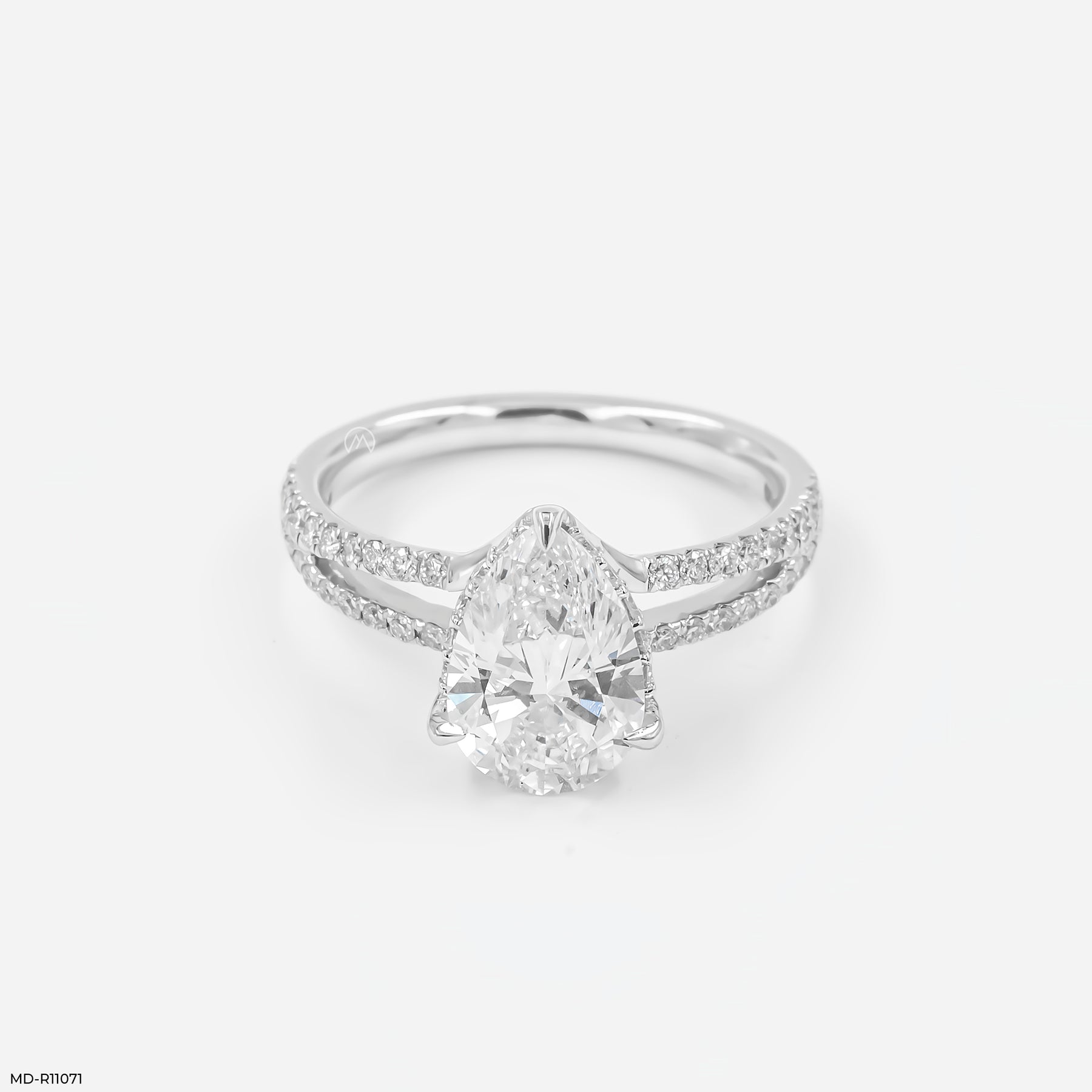 Dual Stream Pear Ring 9K Yellow Gold