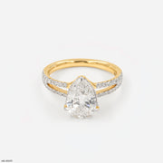 Dual Stream Pear Ring 18K Yellow Gold