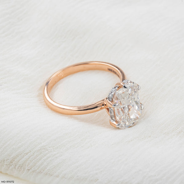 Modern Elegance Radiant Ring 14K Rose Gold