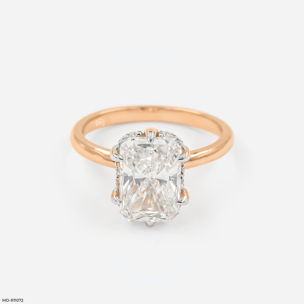 Modern Elegance Radiant Ring 14K Rose Gold