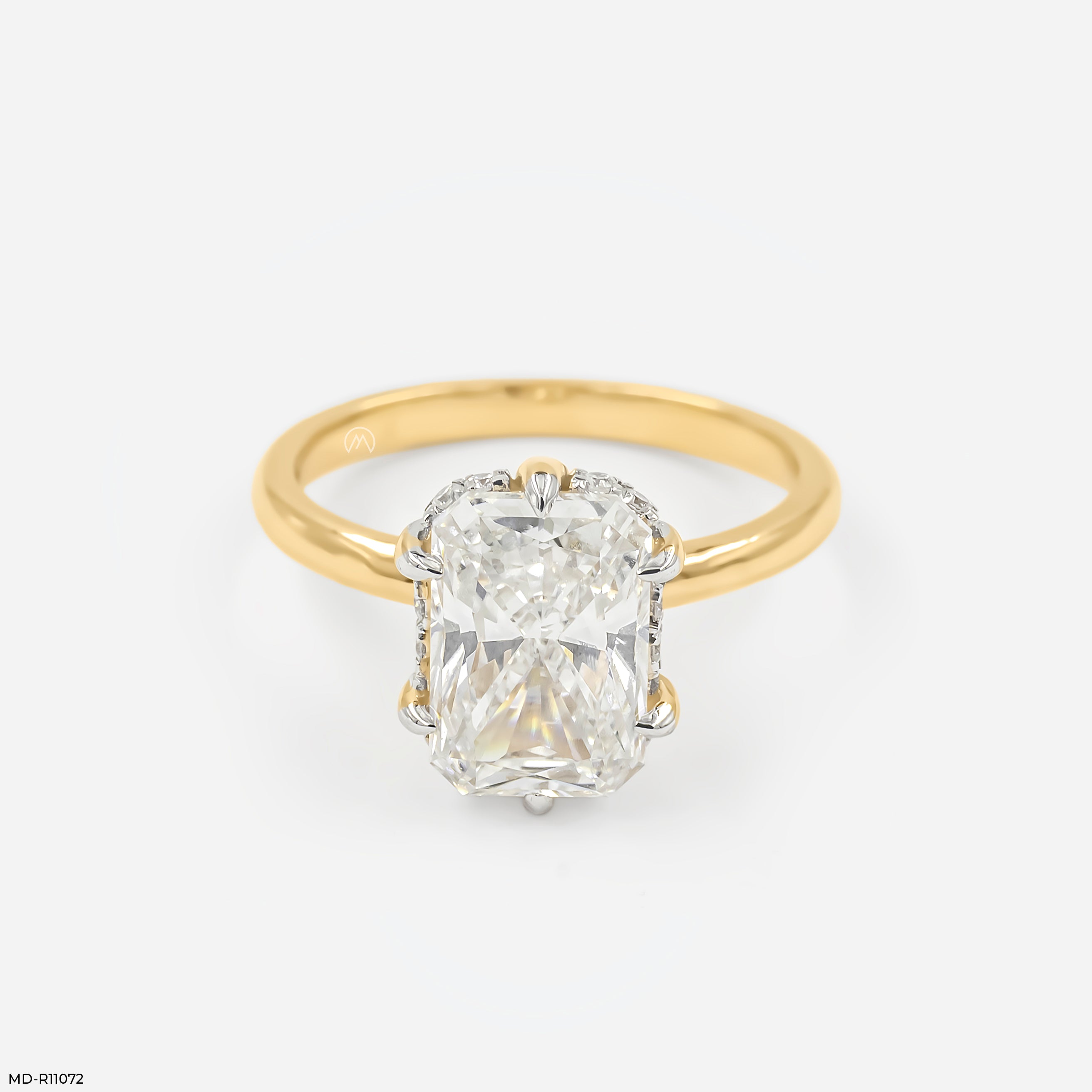 Modern Elegance Radiant Ring 9K Yellow Gold