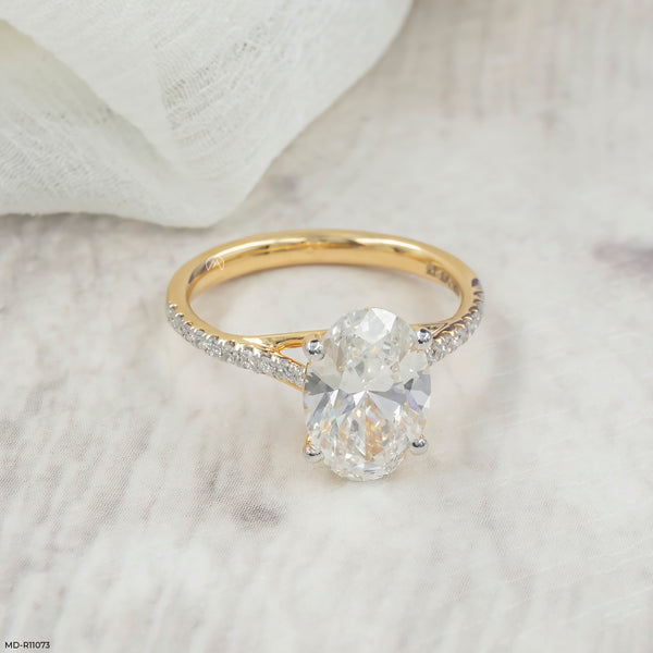 Luminous Oval Path Ring 14K Yellow Gold