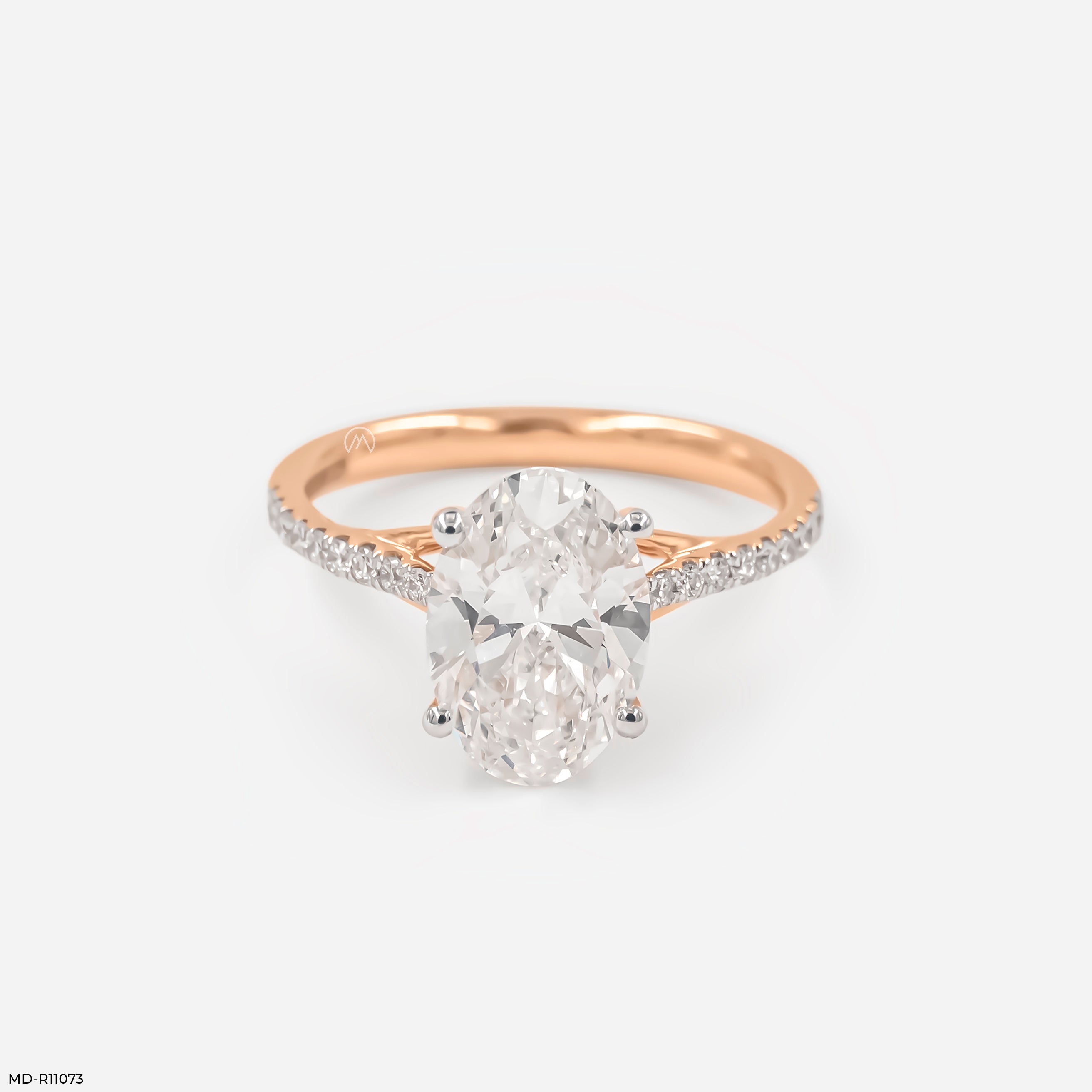 Luminous Oval Path Ring 14K Rose Gold