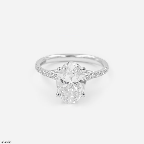 Luminous Oval Path Ring Platinum 950