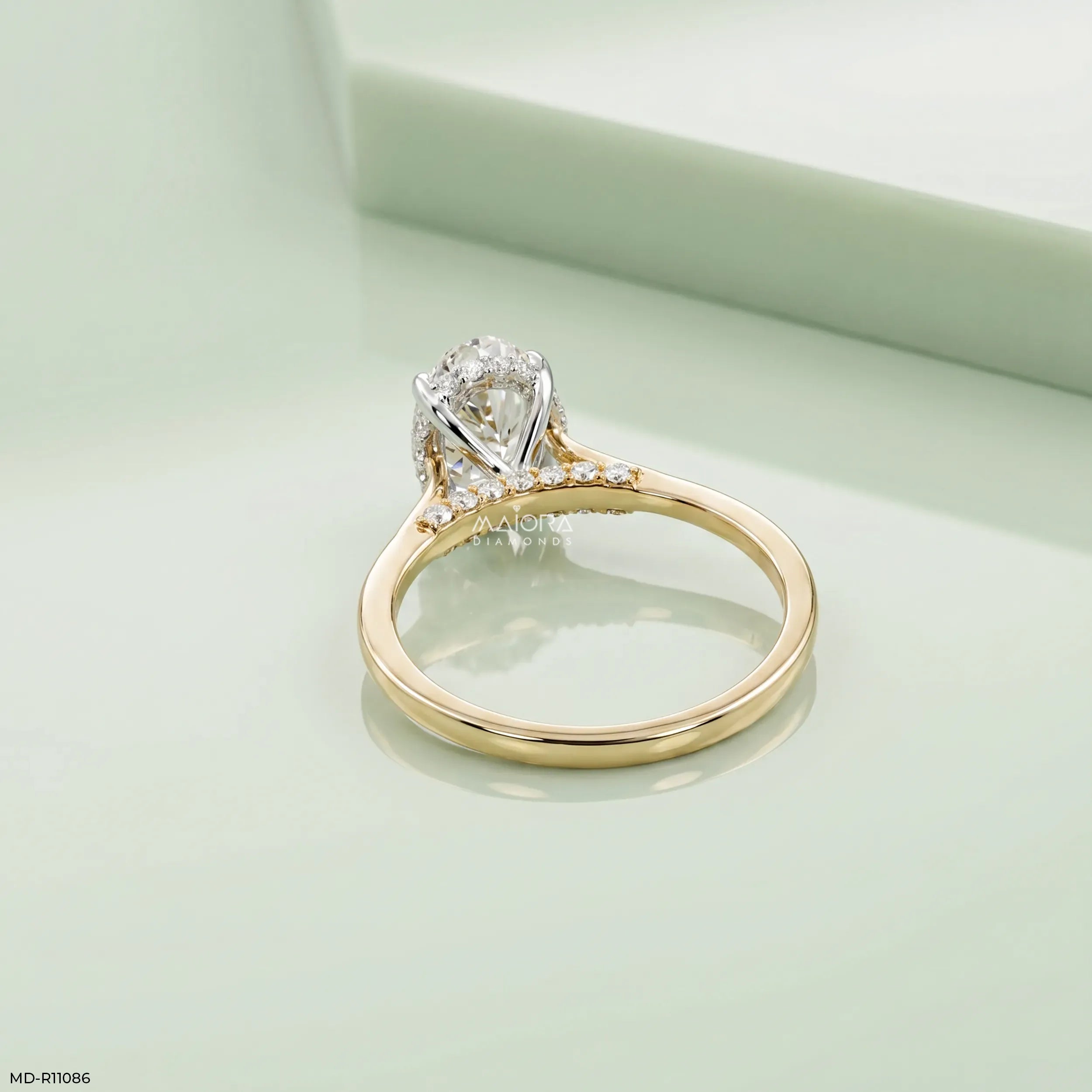 1.90 Carat Stellaris Oval Lab Diamond Solitaire Ring 18K Yellow Gold